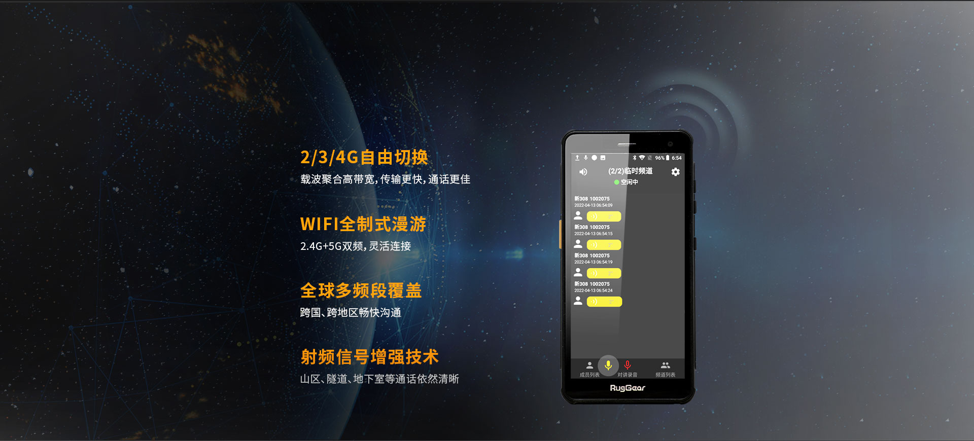 免调频/4G插卡/防尘防水防摔/不限距离/公网POC对讲机/安卓/集群调度/GPS